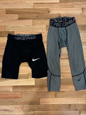 Lot of 2 Men's Small Nike Pro Dri Fit Hypercool 3/4 Compression Shorts Tights